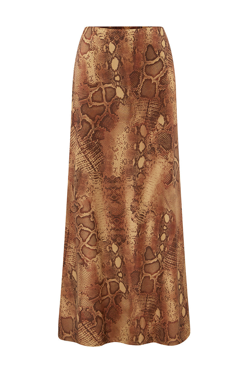 LOTUS MAXI SKIRT - TAN VIPER