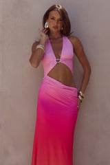 LUMIA HALTER CUTOUT MAXI DRESS - TROPICALE OMBRE