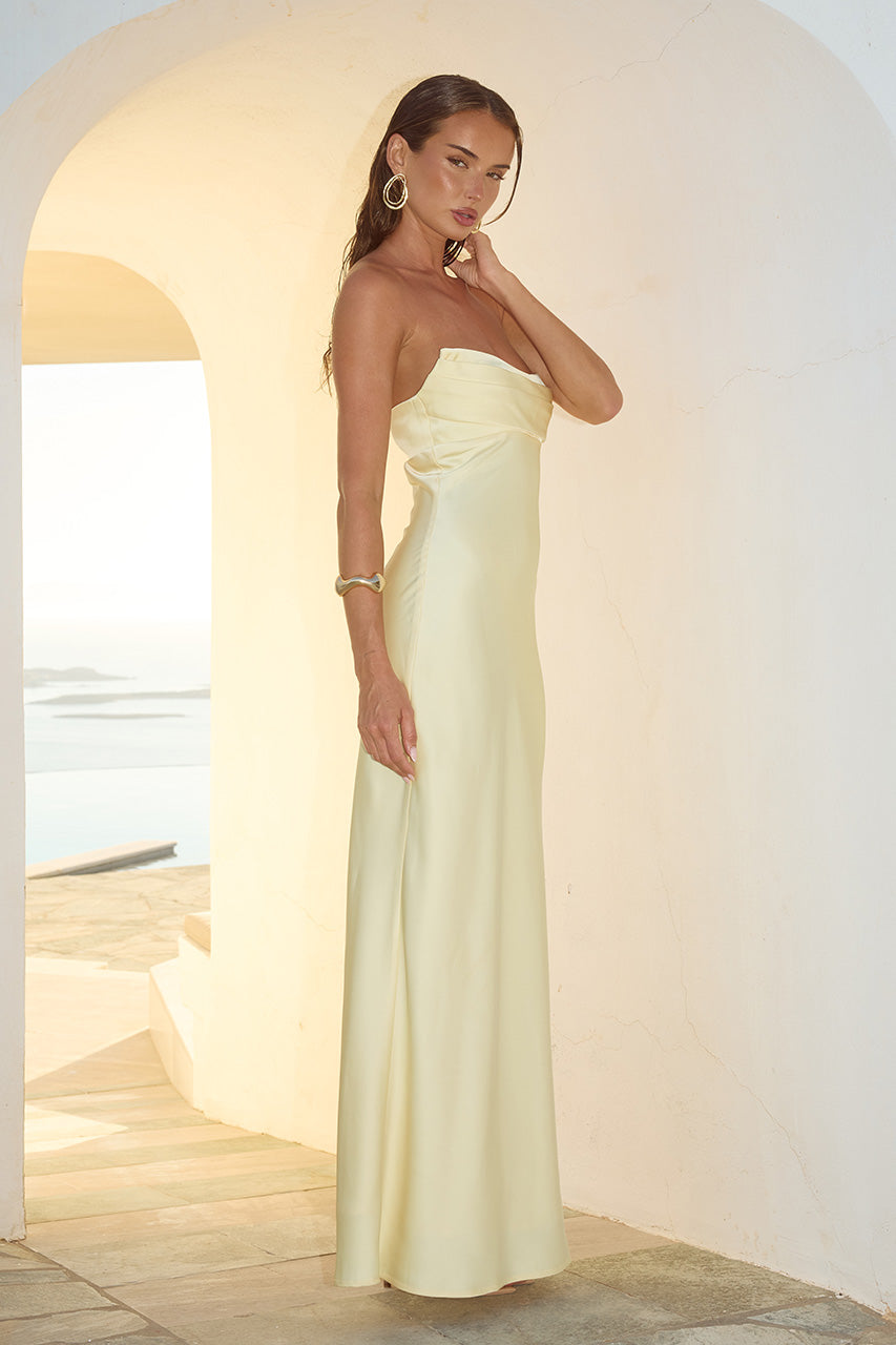 MADELEINE STRAPLESS MAXI DRESS - BUTTERMILK