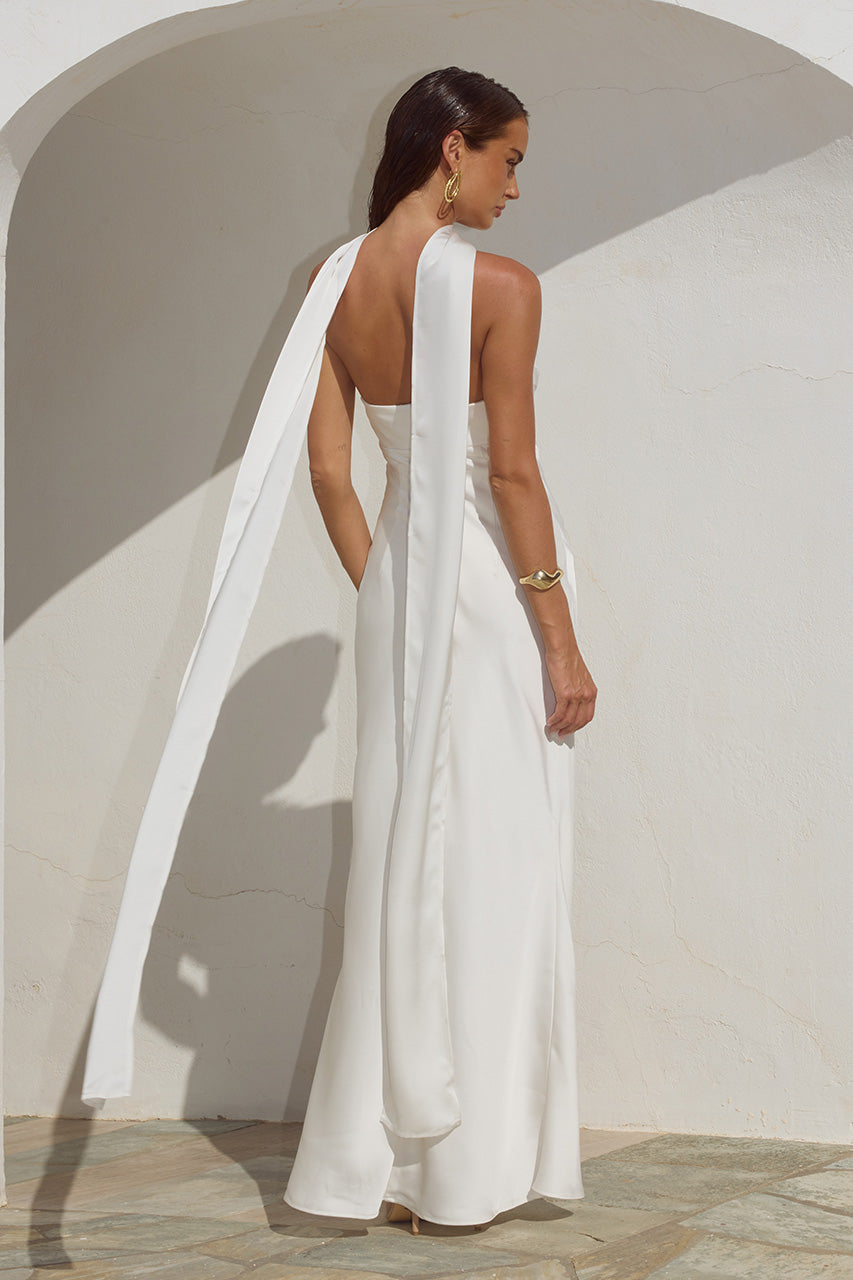 MADELEINE STRAPLESS MAXI DRESS - PEARL
