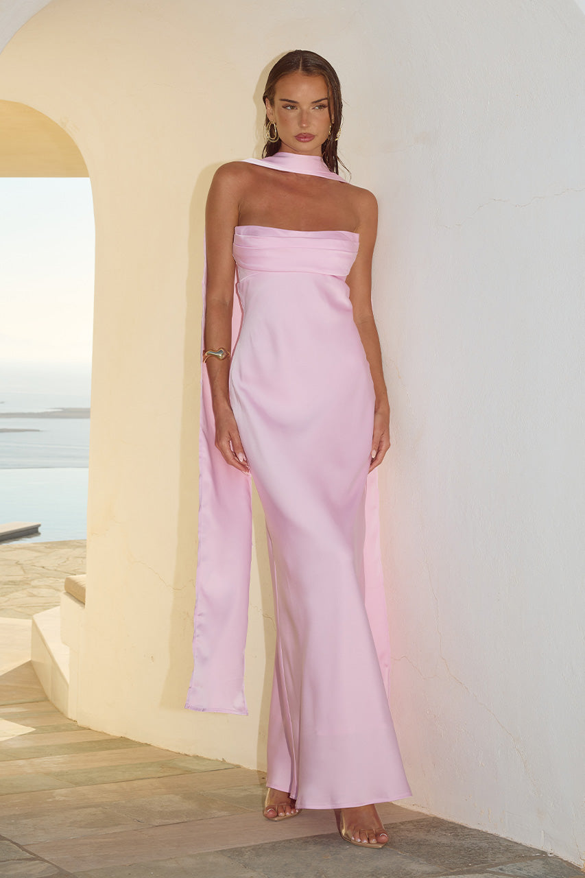 MADELEINE STRAPLESS MAXI DRESS - PETAL