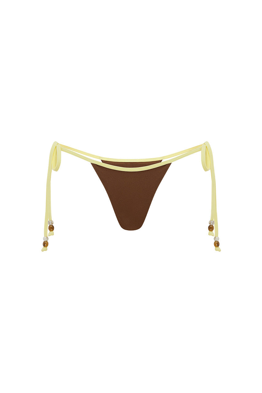 MAMBA SIDE TIE BIKINI BOTTOM - MOCHA/LEMON