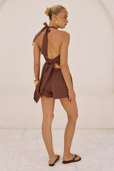 KOAH ELASTICATED SHORTS - CHOCOLATE