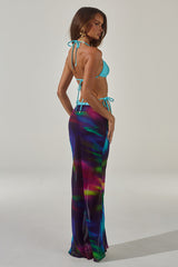 CYRUS LOW WAIST SHEER MAXI SKIRT - TUSCAN PURPLE