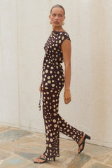 LAIA MID WAIST BOOTLEG PANT - SALMA SPOTS