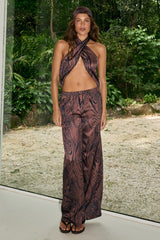KAELI ELASTICATED PALAZZO PANT - TRIANA CHOCO