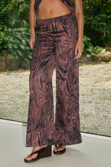 KAELI ELASTICATED PALAZZO PANT - TRIANA CHOCO