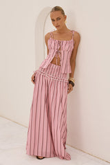 MAREE SHIRRED DROP WAIST MAXI SKIRT - KATALIA PINK